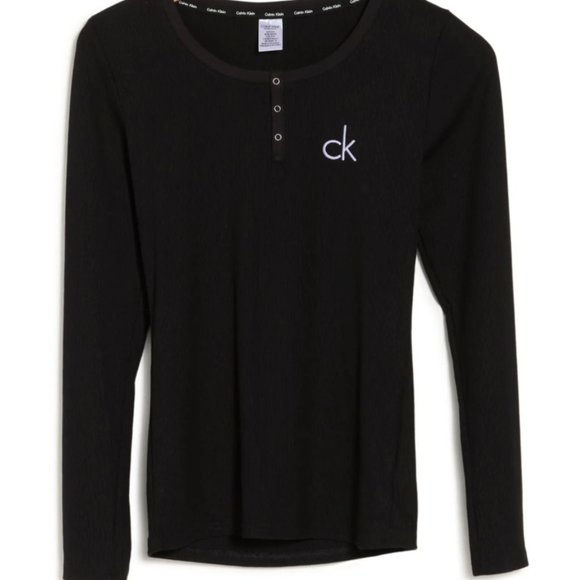 Calvin Klein Other - CALVIN KLEIN Long Sleeve Rib Black Sleep Shirt